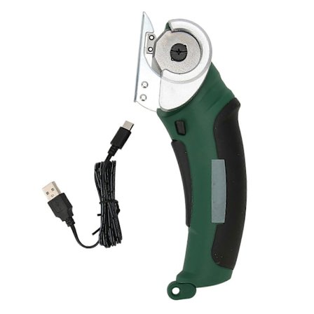 Ledningsfri Elektrisk Saks Hurtig Skæring Ottekantet Klinge Håndholdt Elektrisk Saks til Klipning af Stof Bomuld Silke Grøn