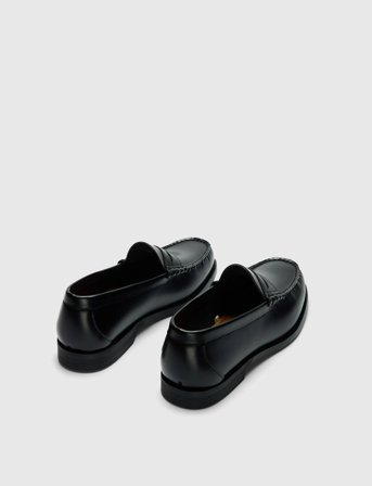 Selected Slhbilly Leather Penny Loafer - Black - 42