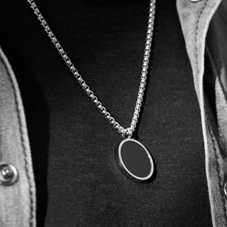 Collana Orisun Asher con onice per uomini - Collane in acciaio