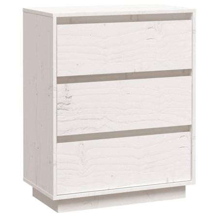 Vidaxl Skänk Vit 60x34x75 Cm Massiv Furu Vit