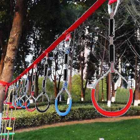 Børneklatre-ringe Multifunktionel Gynge Med Plastikringe Max Belastning: 160 Kg - Til Ninja - Klatring Ring - Forhindring - Havegynge