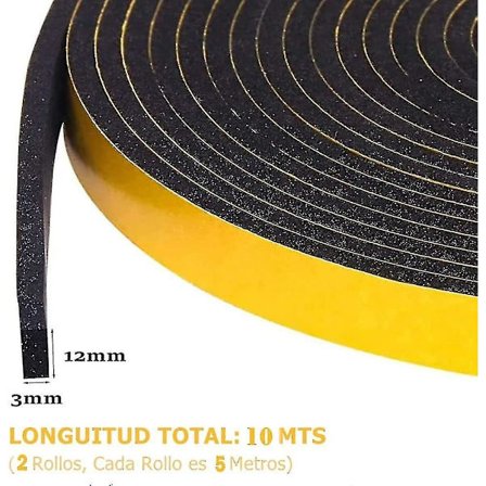 Tätningslist Rs för dörrkarm, 12 mm (b) X 3 mm (h), skumgummilist, Funct, Caul,