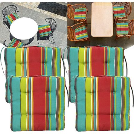 (40x40cm) Sett med 4 Innendørs/Utendørs Hagestolputer, Avtakbar, ZQKLA