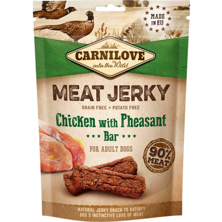 Carnilove - Jerky kylling med fasan bar 100g - Hund - Hundegodbiter & tyggebein - Naturlige godbiter for hund - ZOO.no