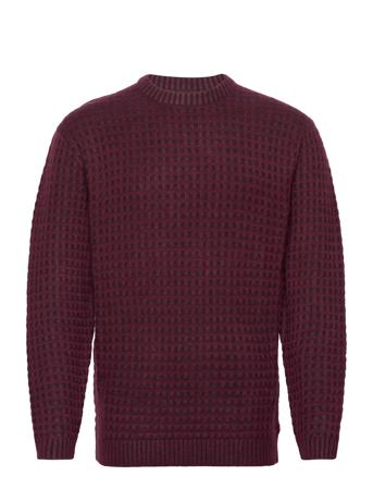 Rrlucas Knit Strikkegenser M. Rund Krage Burgunder Redefined Rebel*Betinget Tilbud