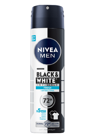 NIVEA Antiperspirant Deo Spray Black & White Fresh 150 ml MEN Herr