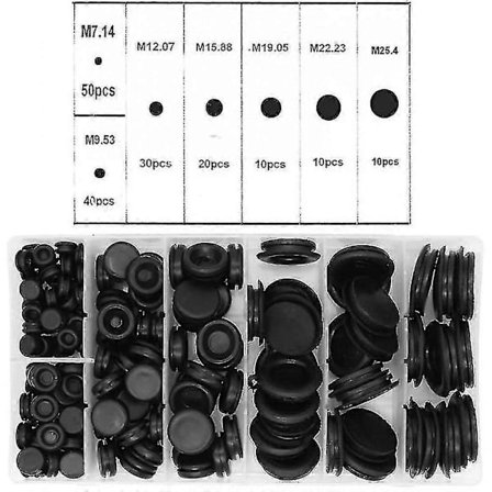 170 stk. gummipropper, gummigjennomføring med oppbevaringsboks NTT