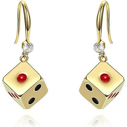 3D Terning Øreringe til Kvinder, Personlige sjove emalje hvide æstetik cool skæve terning kube geometri fare drop statement øreringe smykker
