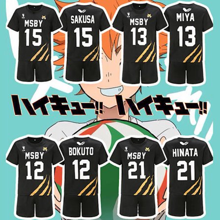 Haikyuu Cosplay Kostym MSBY Volleybollklubb Karasuno High Scho Black 15 L