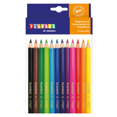 Playbox Crayons de couleur XL lot de 12
