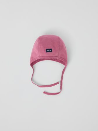 Hjelmlue ullfrotté i merino - 44|46 - barneklær - pink - Polarn O. Pyret