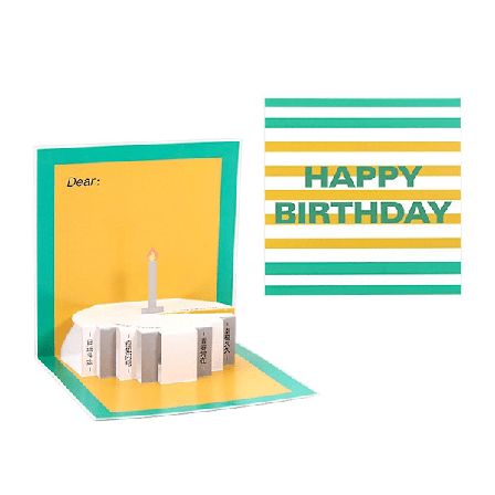 3D Pop Up Grattis på födelsedagen Tårtor Ljus Fällbar Gratulationskort Festival