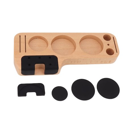 Kaffepuckstation i bok med bekvämt grepp och dynor för 58 mm kaffepress