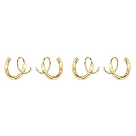 6 stk Spiral Dobbel Hoops Vridbare Ørepynt Helix Stud Øre Klatre Ørepynt 4 stk 1,5x1,5 cm 4 pcs 1.5x1.5cm