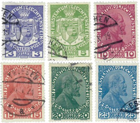 Liechtenstein 1917 - MICHEL 4-9 - Stemplet