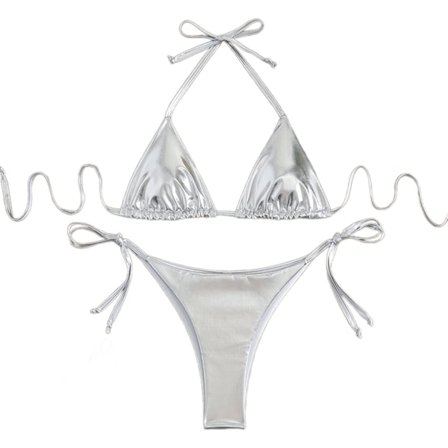 Kvinnors tvådelade sexiga halterneck högt skurna trosa baddräkt set push up badkläder