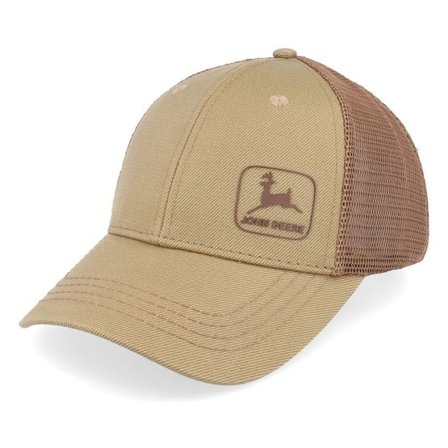 John Deere - Beige trucker Keps - Waxed Cotton Twill/Soft Mesh Brown Trucker @ Hatstore