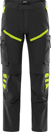 Fristads 2653 LWS 133394-982 Arbeidsbukse svart/gul, stretch Svart/Gul, Klær