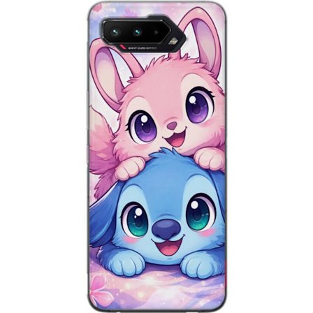 Kompatibelt Mobildeksel til Asus Asus ROG Phone 5 Søt kawaii illustrasjon med rosa og blå fantasidyr, store øyne og myke farger perfekt for barnero