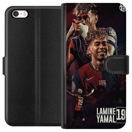 Kompatibelt Lommeboketui til Apple Apple iPhone SE (2016) Lamine Yamal FC Barcelona-motiv med tre kraftfulle fotballplakater perfekt for Barca-fans og