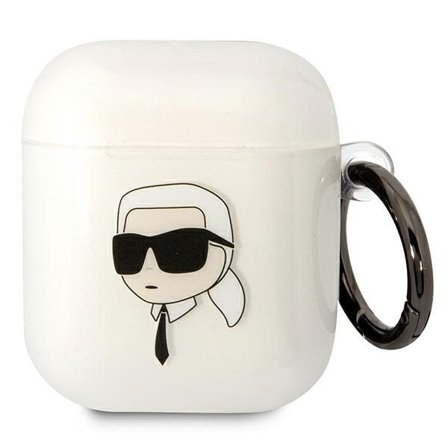 Karl Lagerfeld KLA2HNIKTCT AirPods 1/2 skydd transparent Karl`s Head
