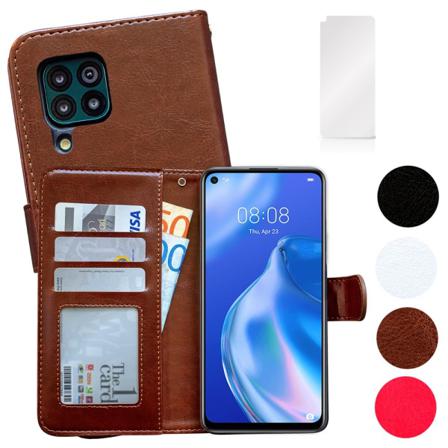 Huawei P40 Lite - Läderfodral / Skydd Vit