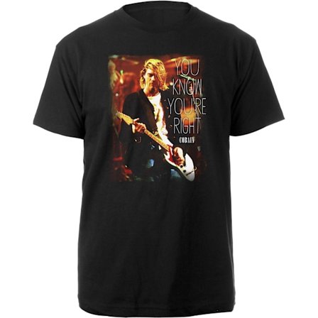Kurt Cobain Unisex Adult You Know You ́re Right T-Shirt L Svart