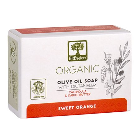 Bioselect Pure Olive Oil Soap Håndsæbe med Morgenfrue og Sheasmør 80 g, Skincare, Håndpleje, Håndsæbe