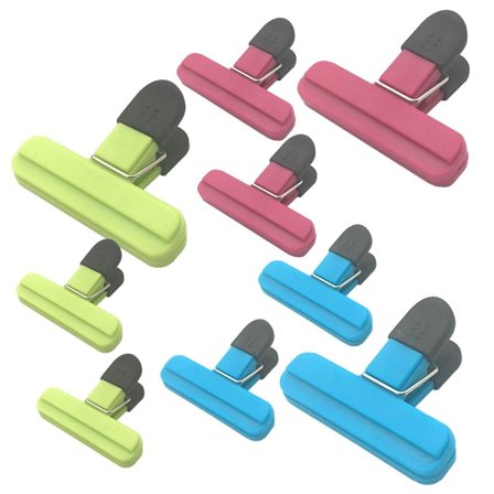 Store Chipsklips, Kraftige Poselukningsklemmer til Forbedret Køkkenopbevaring, Assorterede Størrelser Madposeklemmer i Plast med Skridsikkert 