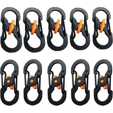 10 st Mini S-formade karbinhakar, S-ringlås karbinhake, S-formad karbinhake