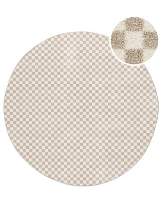 Waschbar Scandina Teppich - Beige/Weiß Ø 200 Im Skandinavischen Stil