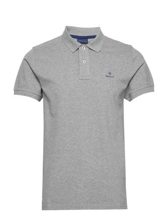 Contrast Collar Pique Ss Rugger Polos Short-sleeved Grå GANT