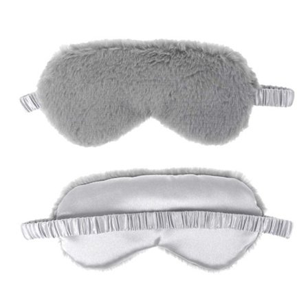 Pehmeästi karvainen harmaa unimaski Fluffy Eye Mask -lennot matkustavat