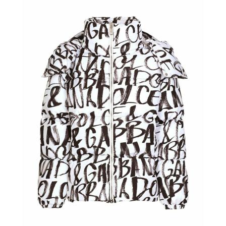 Dolce & Gabbana Logo Padded Jacka vit, Dam, Dam, Storlek: XS