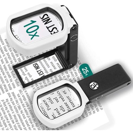 25X 10X Stående Leseglass, Forstørrende 9 LED Håndfri I