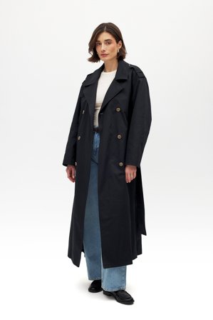 NA-KD - Oversized trenchcoat - Trenchcoats - Svart - EU 32