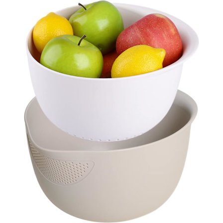 Grå 26*14cm - Rissil och kökssil - Sila ris, quinoa och små korn - Blötlägg, tvätta och sila grönsaker och frukt