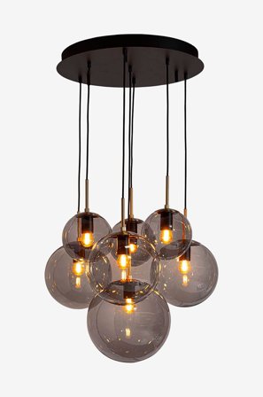 By Rydéns - Taklampa Laura 7 Låg - 53 cm Ø - Svart - Takpendlar - Från Homeroom