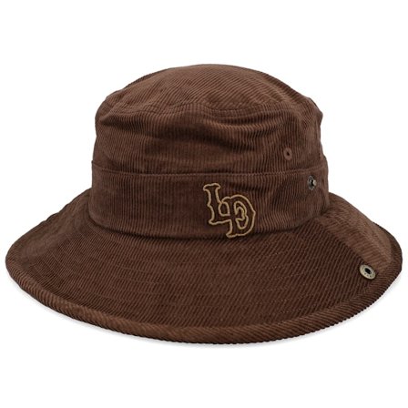 Les Deux - Corduroy Safari Hat Slate Brown Bucket Bucket Brown Hat - @ Hatstore