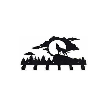 Vægdekoration Knagerække Sort Væg Knager Vægdekoration Metal Nøgleholder Stål Dør Organizer Nøgler Hanger (En Ulv)