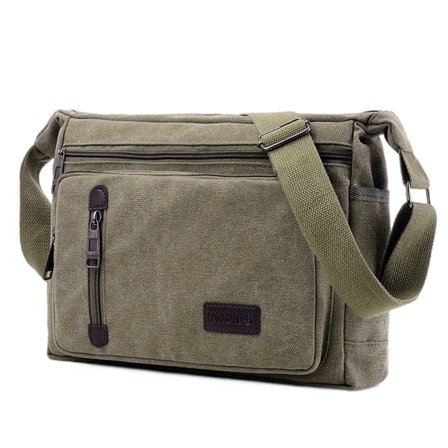 Travel Satchel Mens Vintage Canvas Messenger Axelväska