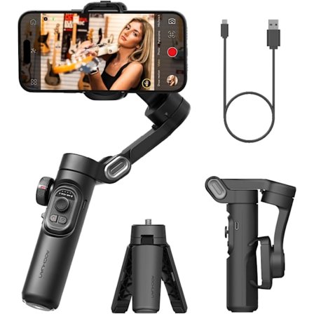 Telefon Gimbal Stabilisator 3-akset Smartphone Foldbar Håndholdt Gimbal til iPhone med Fokus Hjul TikTok YouTube Vlog Stabilisator til iPhone16
