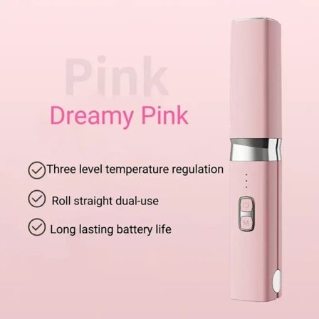 Trådlös Plattång & Locktång 2-i-1 – Bärbar Uppladdningsbar Hårstyler med Keramisk Värmeteknik, USB-C & Temperaturkontroll_TF_TF