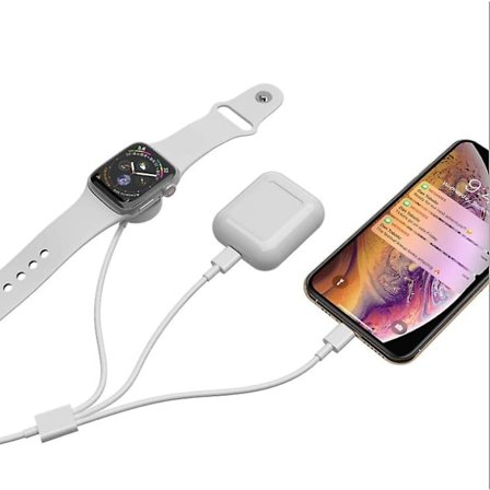 (vit) 3 i 1-kabel til iPhone Airpods Apple Watch oplader USB trådløs ladestation