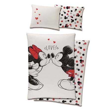 Disney Musse Pigg Love påslakanset 140×200 cm, 70×90 cm