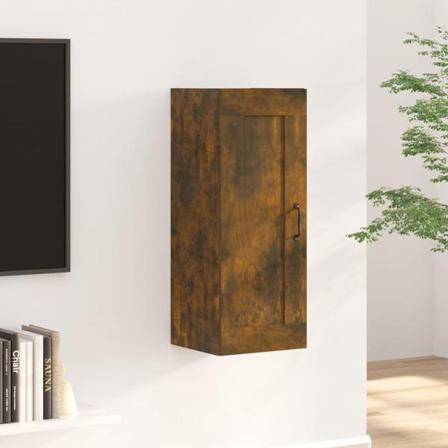 Vidaxl Väggskåp Rökfärgad Ek 35x34x90 Cm Konstruerat Trä Brun