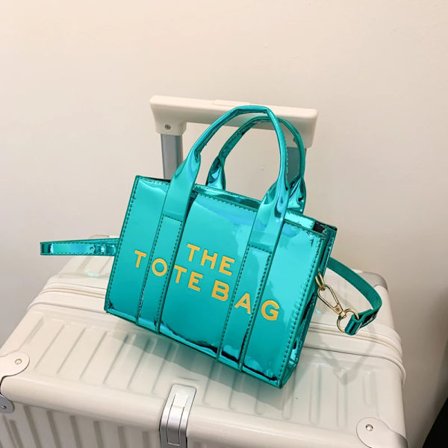 Dam Topphandtag Väska Brev Lackläder Ren Färg Lyxig Designer Tote Handväskor Kvalitet Messenger Axelremsväska