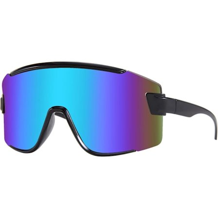 Vision Stora Omslutande Solglasögon Rave för Män Kvinnor Neon Solskydd Glasögon Cykling Skidglasögon 80-tal 90-tal (Blå Spegel)