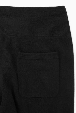 COS Women's Pantaloni A Gamba Larga In Puro Cashmere in Nero