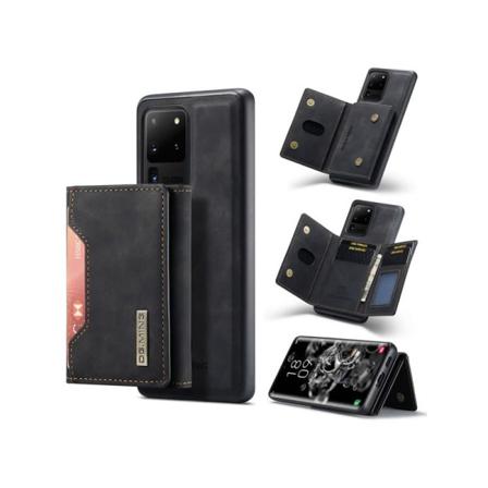 8-fack Samsung S20 Ultra Stöttåligt Skal Med Magnetisk Korthålla Svart